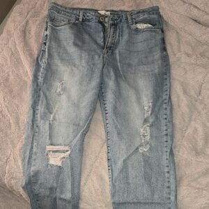 Casual Light Blue Boyfriend Jeans